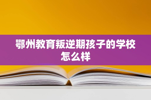 鄂州叛逆期青少年教育学校 特色、模式与教育咨询管理分析